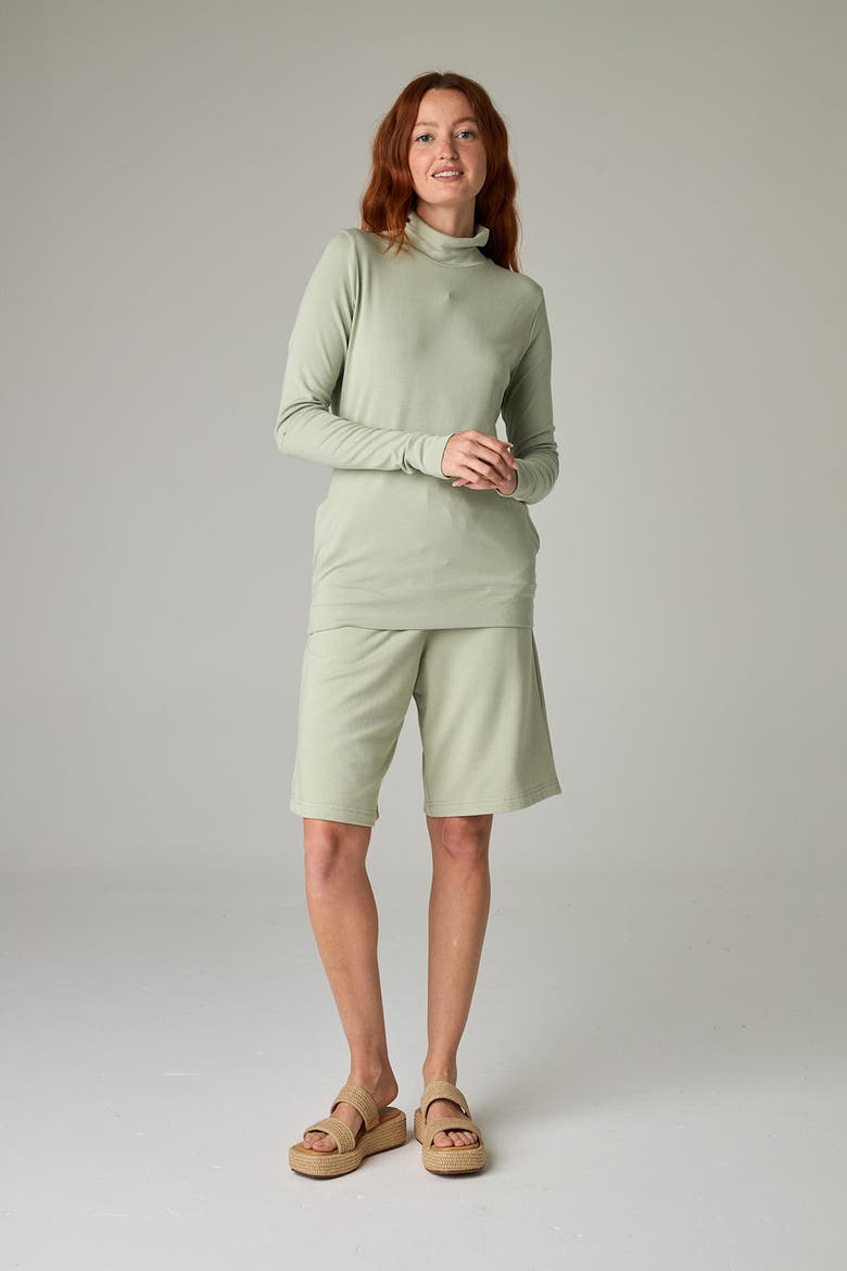 Acadia Eco-Luxe Rib Split-Sleeve Long Sleeve Top - Ultra-Luxe Flow, Alternate, color, Fern