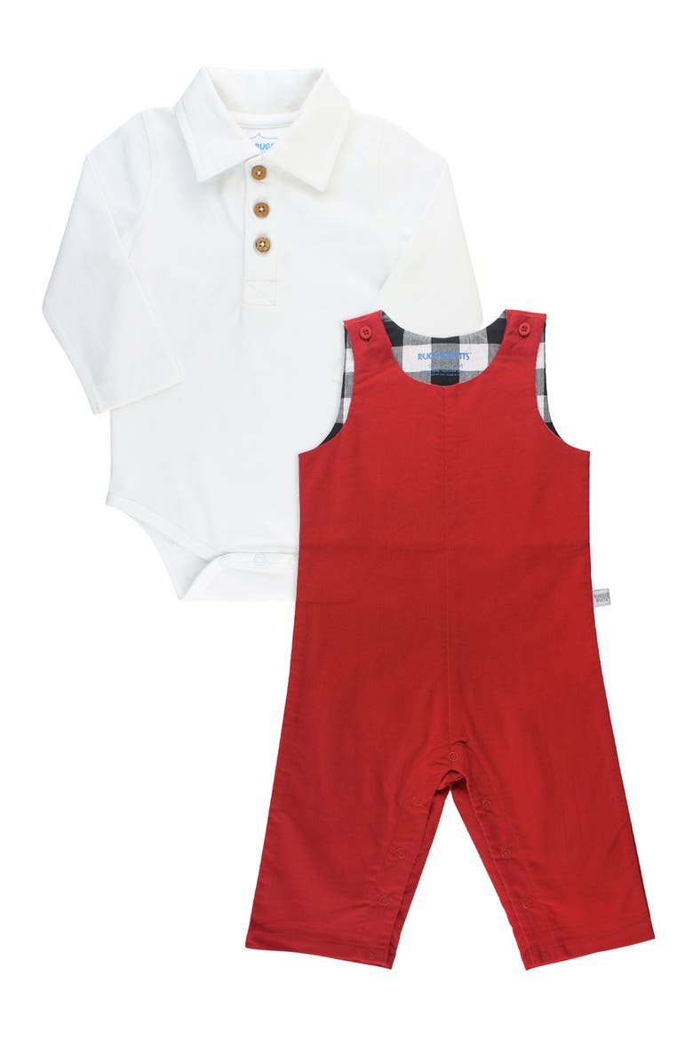 Polo Bodysuit & Overalls Set, Main, color, RED