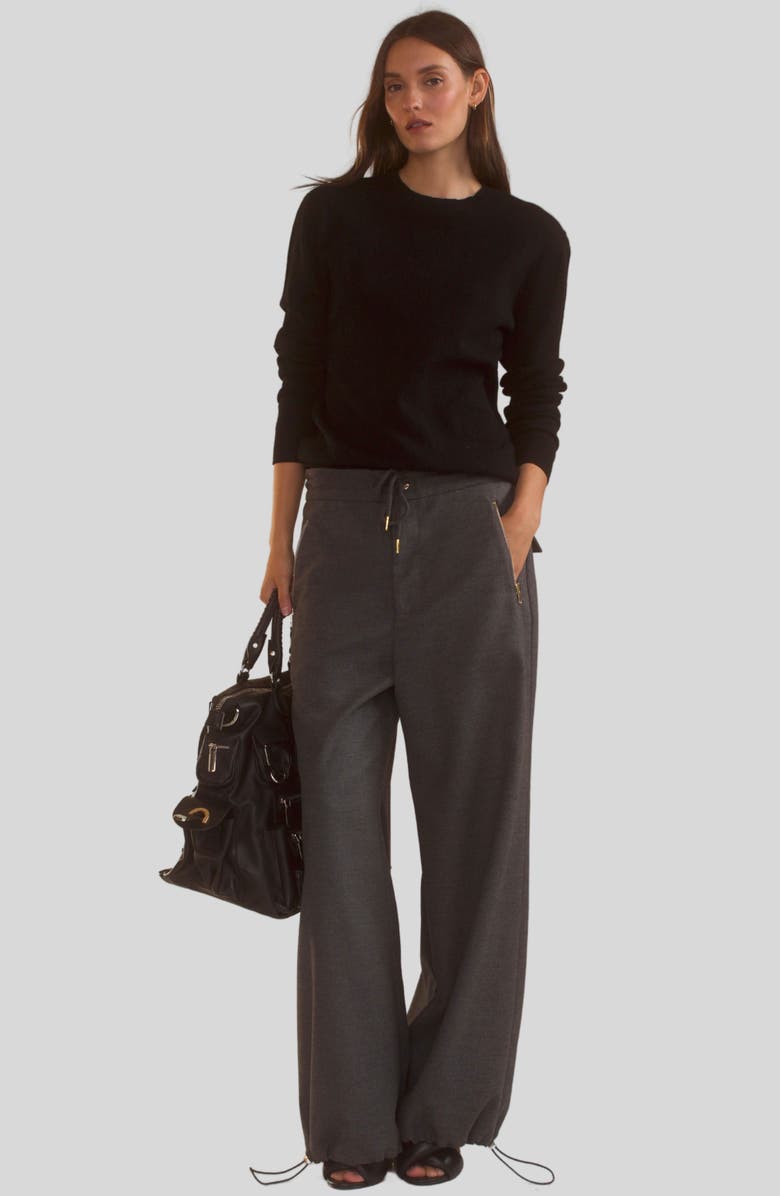 Cynthia Rowley Elea Wool Cashmere Sweater, Alternate, color, Black