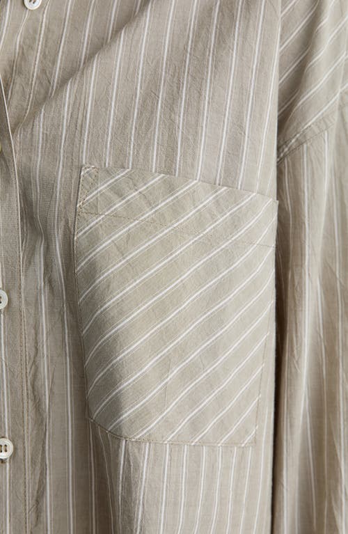 Ag Kellen Relaxed Crop Button-up Shirt In Gray