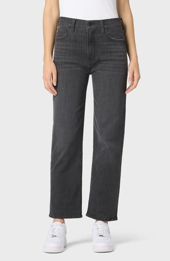 Hudson Jeans Noa High Waist Ankle Straight Leg Jeans In Black