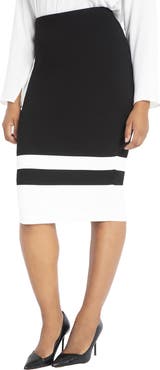 ELOQUII Colorblock Column Skirt