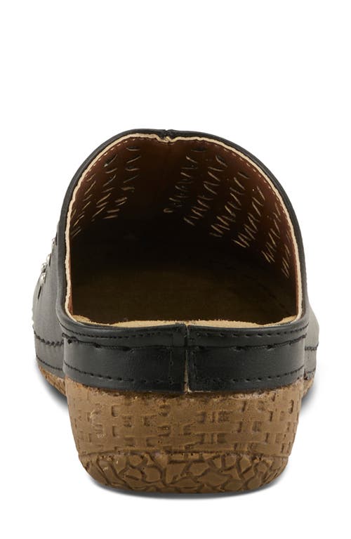 Flexus By Spring Step Laser-cut Mule In Black
