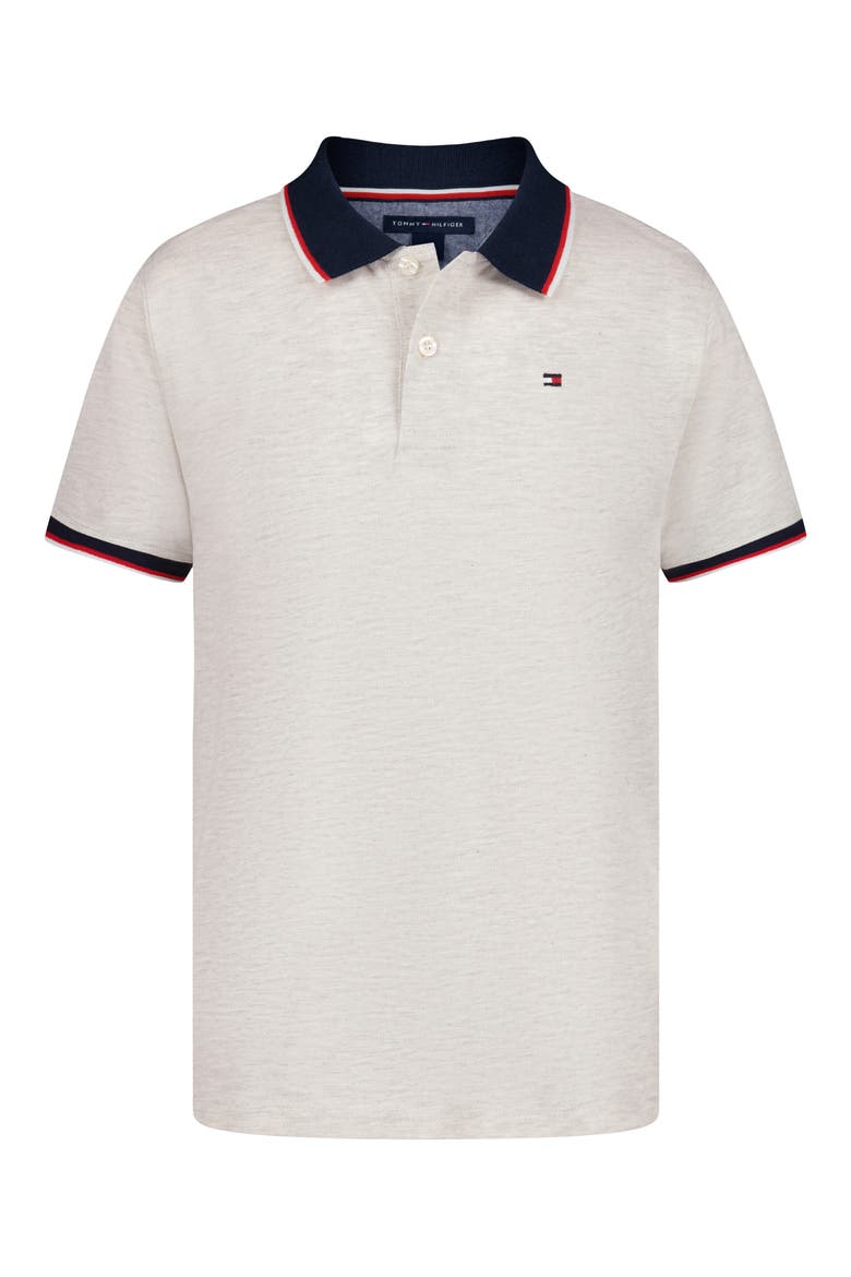 Kids' Tipped Cotton Polo, Main, color, OATMEAL HT