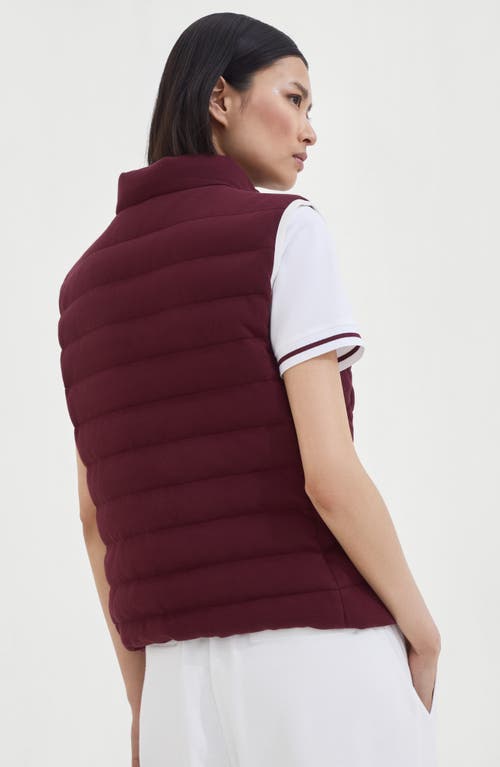 Brunello Cucinelli Logo Quilted High Collar Sleeveless Jacket In Purple