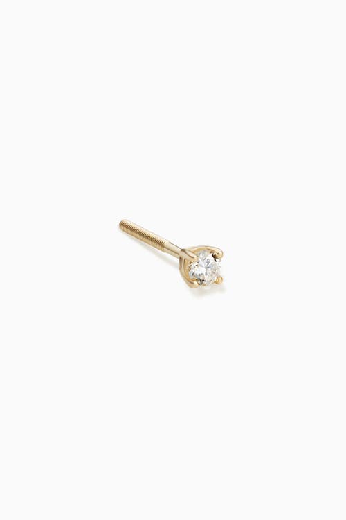 Oradina 14k Gold Shine Bright Diamond Single Mini Stud In Yellow Gold