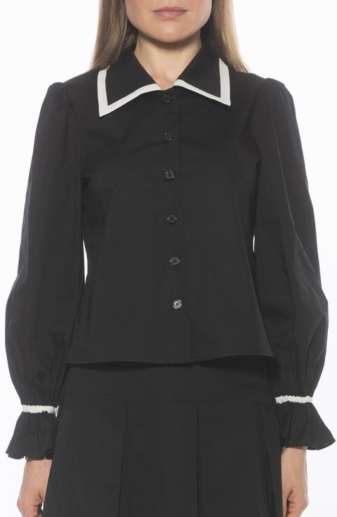 Shannan Tipped Collar Button-Up Shirt