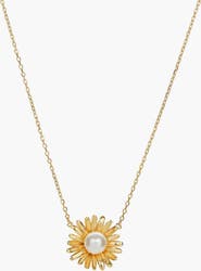 Bearfruit Jewelry Sterling Silver 18k Gold Plated Flora Pearl Necklace Dainty Minimalist