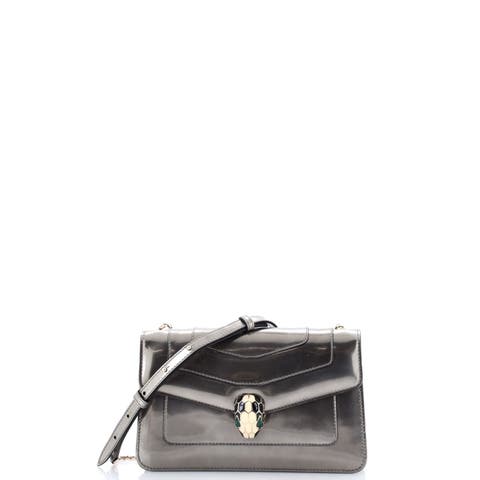 Serpenti Forever Shoulder Bag Metallic Leather Small