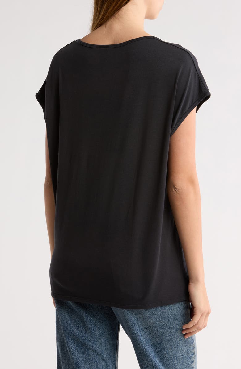 GO COUTURE Round Neck Dolman Sleeve Top, Alternate, color, Black