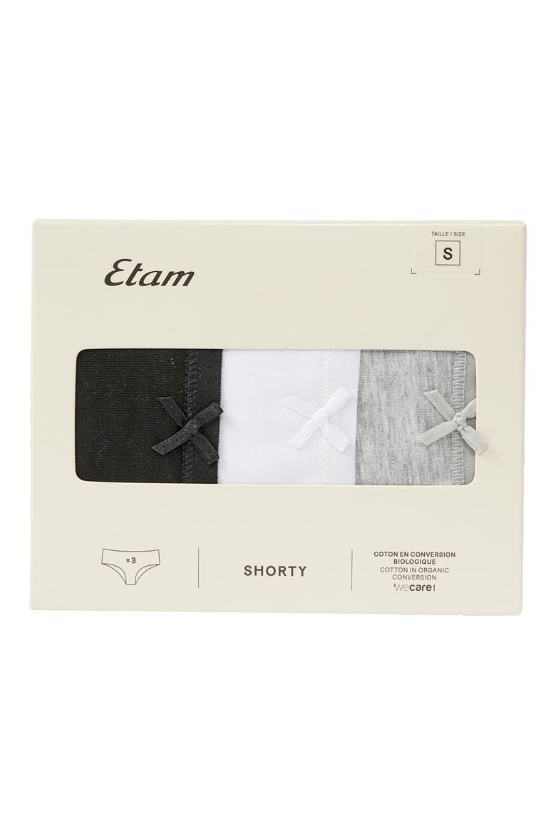 3-Pack Cotton Jersey Shorties, Alternate, color, MULTI GREY