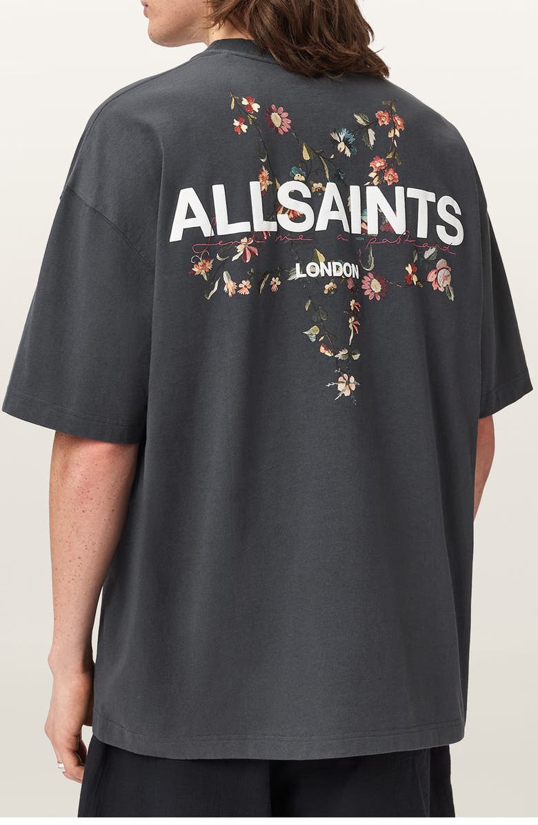 AllSaints Dreamer Graphic Cotton Crewneck T-Shirt, Alternate, color, Washed Black