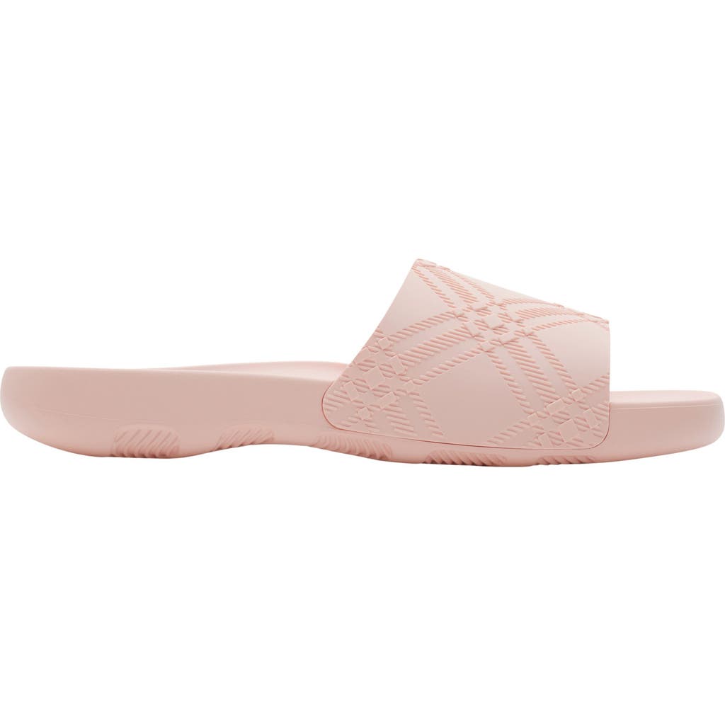 Burberry Dive Embossed Check Pool Slide Sandal In Gloss
