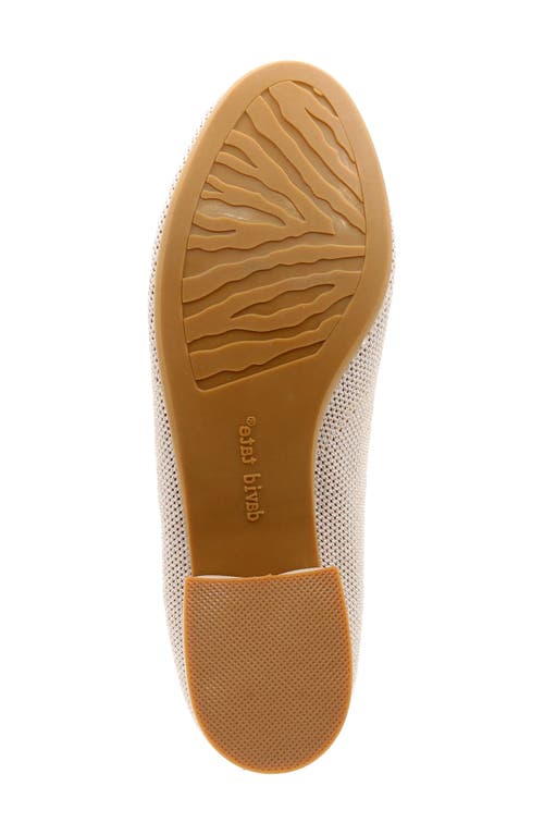 David Tate Womens Slip On Round Toe Kitten Heels In Natural Metallic