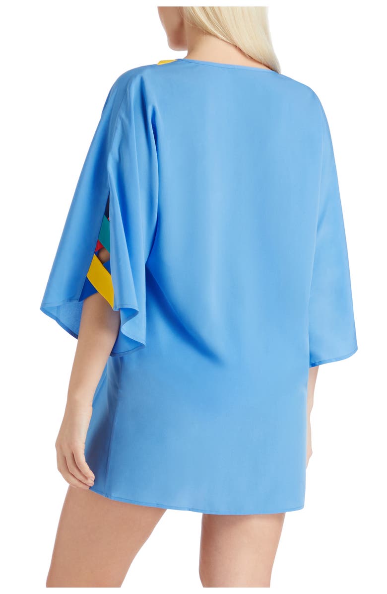 VALIMARE Mallorca Cross Bandage Cover-up Tunic Dress, Alternate, color, Blue