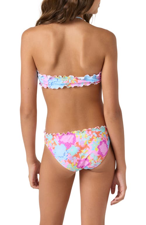 O'neill Kids' Nightfall Tropical Ruffle Two-piece Swimsuit In Fairy Tale Fry
