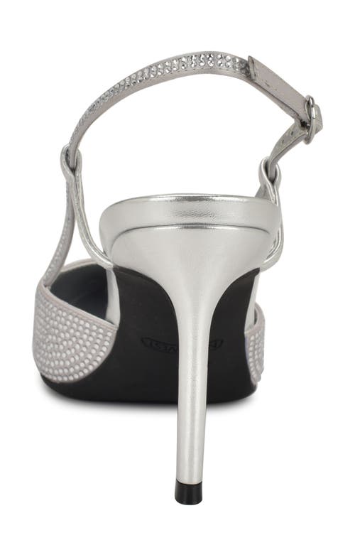 Nine West Rumer Slingback Pointed Toe Pump In Silver