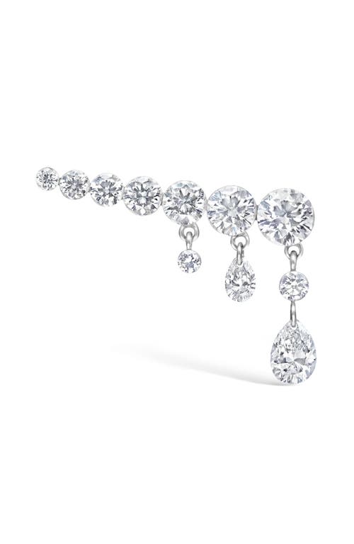 Maria Tash Diamond Crescendo Single Bar Stud Earring In Silver