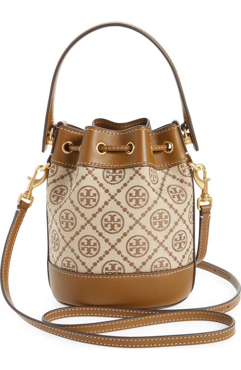 Tory Burch Mini T Monogram Jacquard Bucket Bag, Alternate, color,
