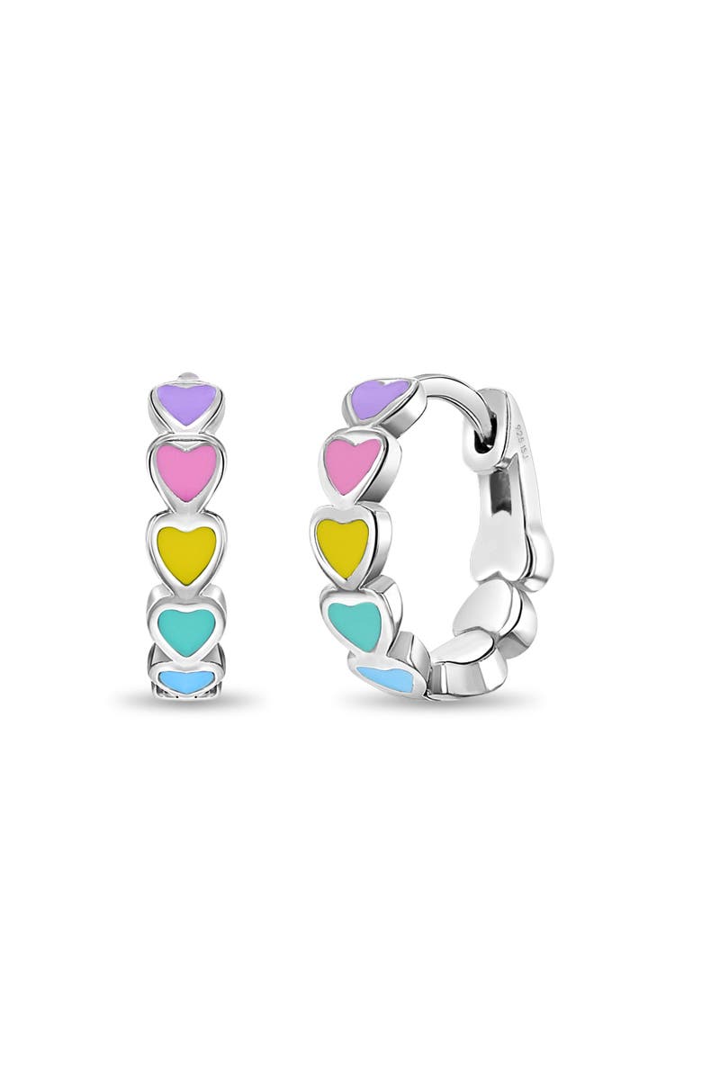 In Season Jewelry Heart Cascade Huggie Hoops, Main, color, Multi-Color