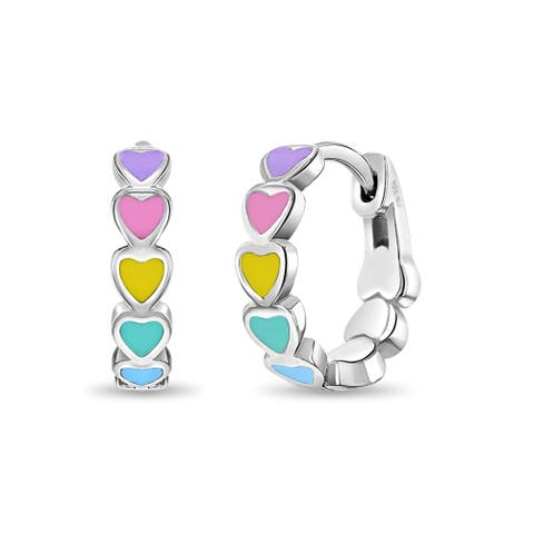 Heart Cascade Huggie Hoops