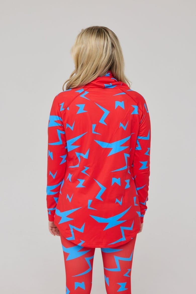 High Neck Baselayer Top Starman Women's, Alternate, color, Red, Geometric