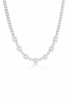 SIMONA Round Cubic Zirconia Station Tennis Necklace