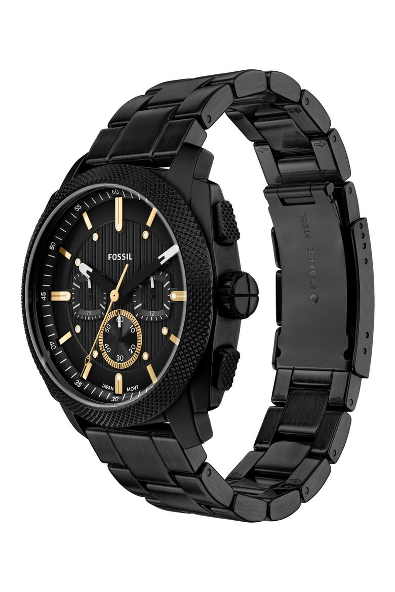 Machine Chronograph Two-Tone Bracelet Watch, 44mm, Alternate, color, BLACK/ GOLD