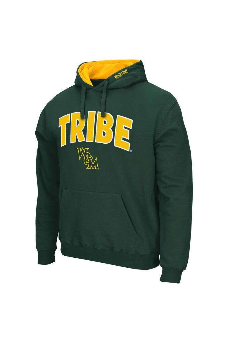 Men's Colosseum Green William & Mary Tribe Arch and Logo Pullover Hoodie, Alternate, color, Green