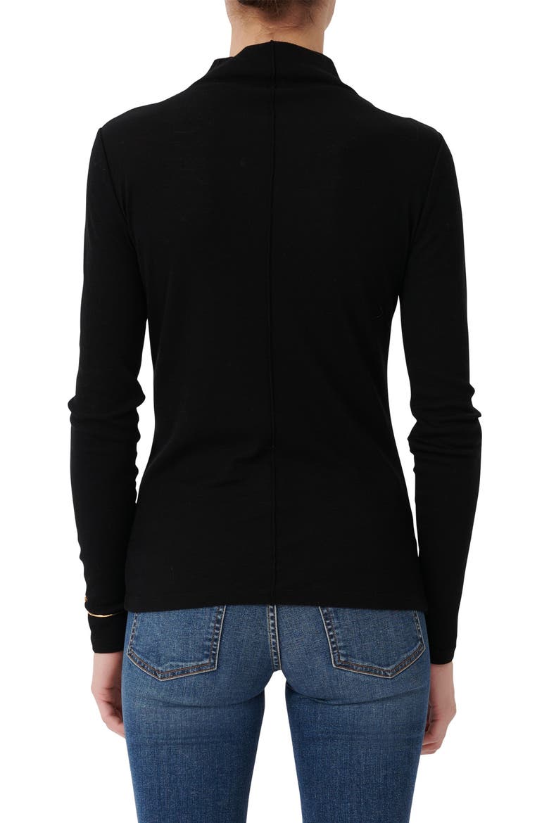 Funnel Neck Wool Blend Knit Top, Alternate, color, BLACK