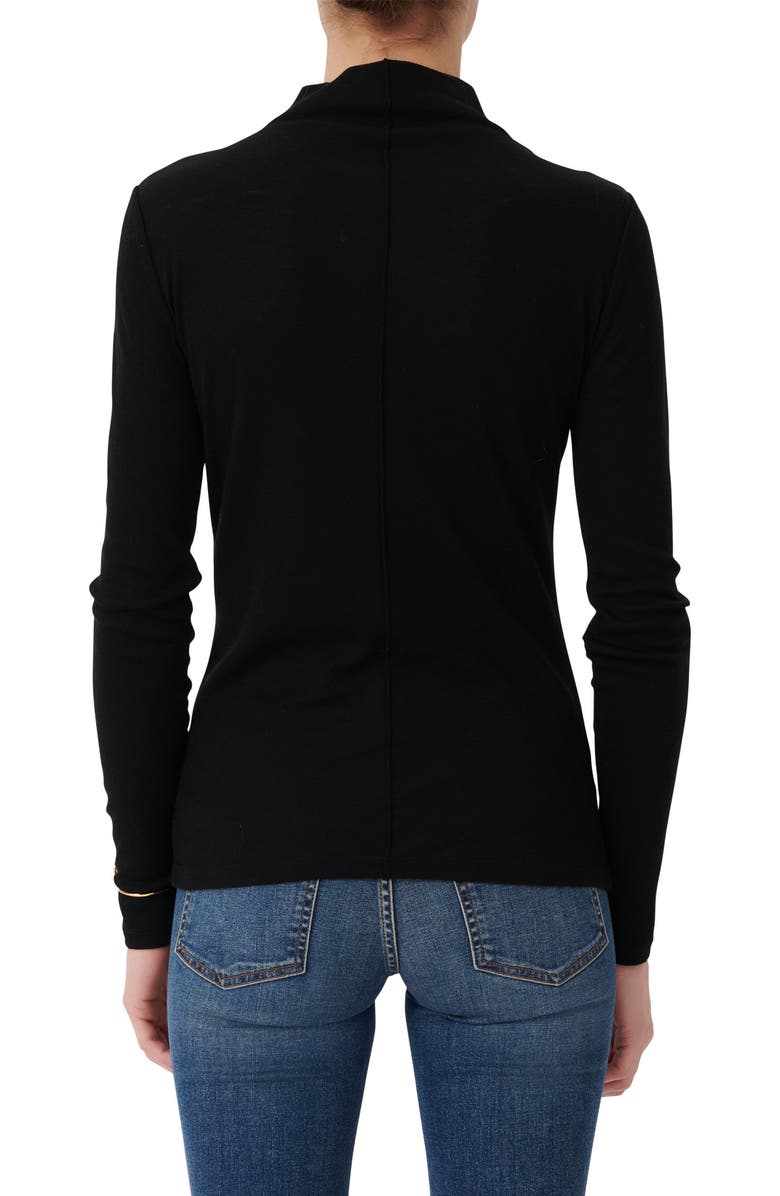 maje Funnel Neck Wool Blend Knit Top, Alternate, color, 