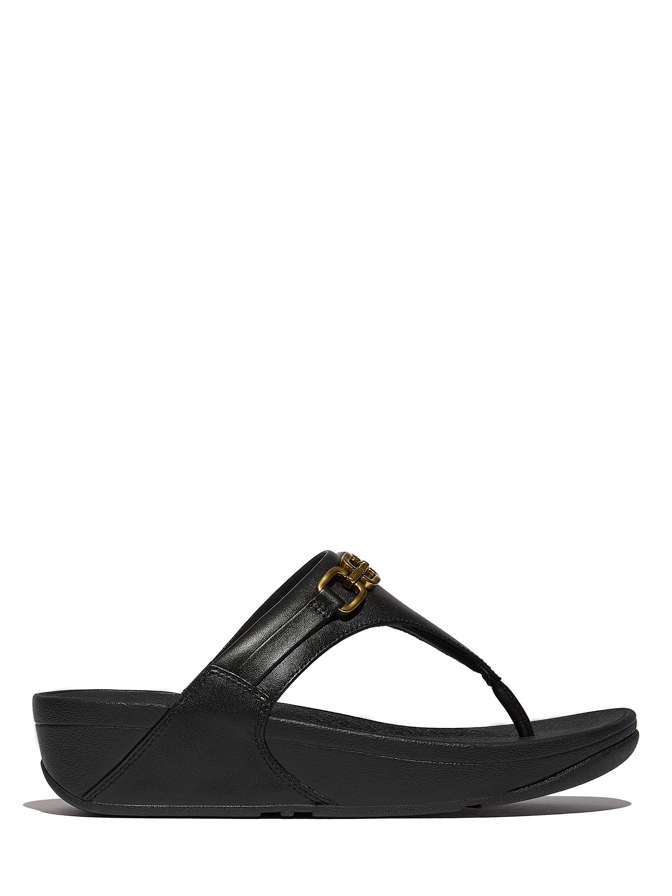 FitFlop Lulu Square-Chain TP Sandal, Alternate, color, Black