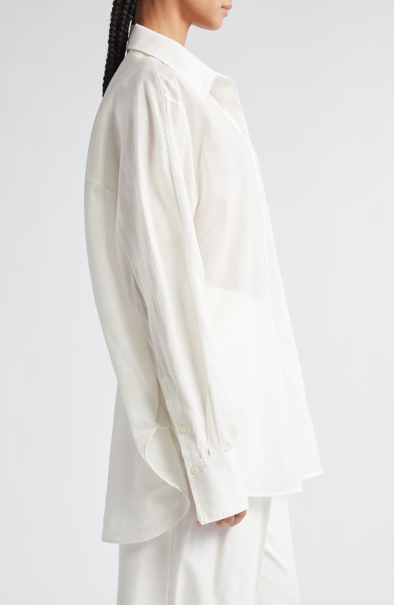 TOTEME Oversize Wide Sleeve Cotton Blend Button-Up Shirt, Alternate, color, 
