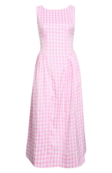 Gingham Fit & Flare Midi Dress