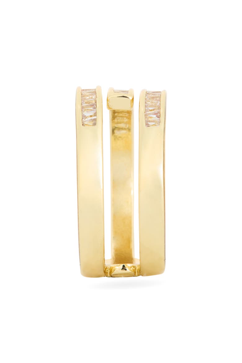 Baguette Cubic Zirconia Bypass Ring, Alternate, color, CLEAR- GOLD