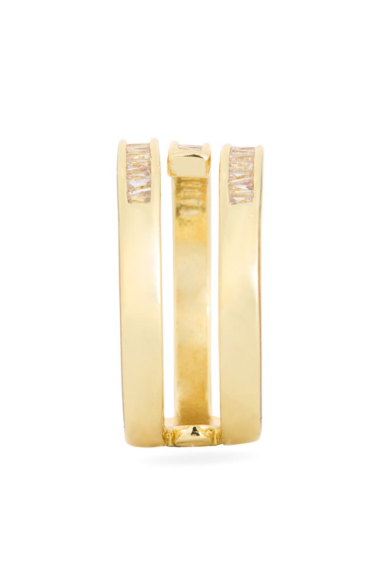 NORDSTROM RACK Baguette Cubic Zirconia Bypass Ring, Alternate, color, Clear- Gold