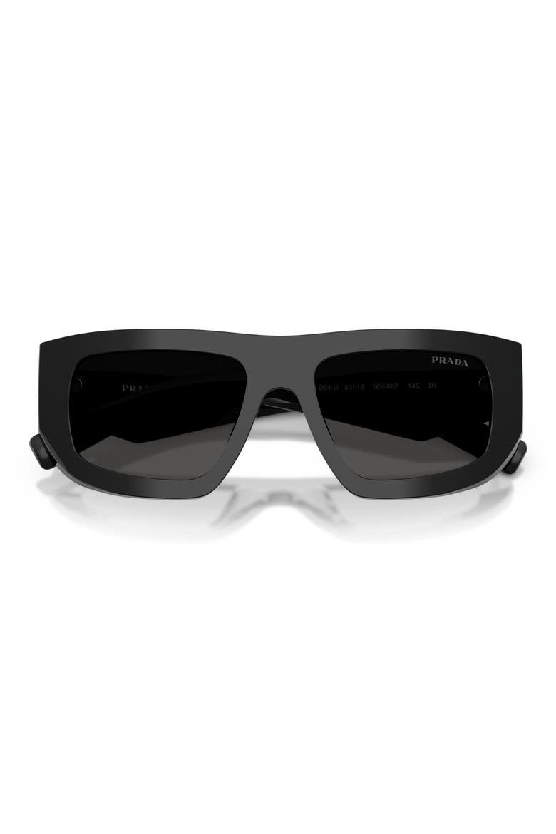 53mm Irregular Sunglasses, Alternate, color, BLACK / DARK GREY