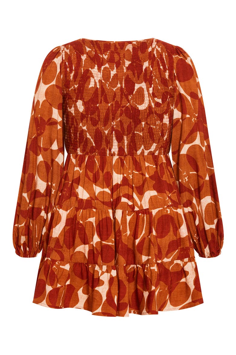 Celine Luna Print Long Sleeve Minidress, Alternate, color, RED PRINT
