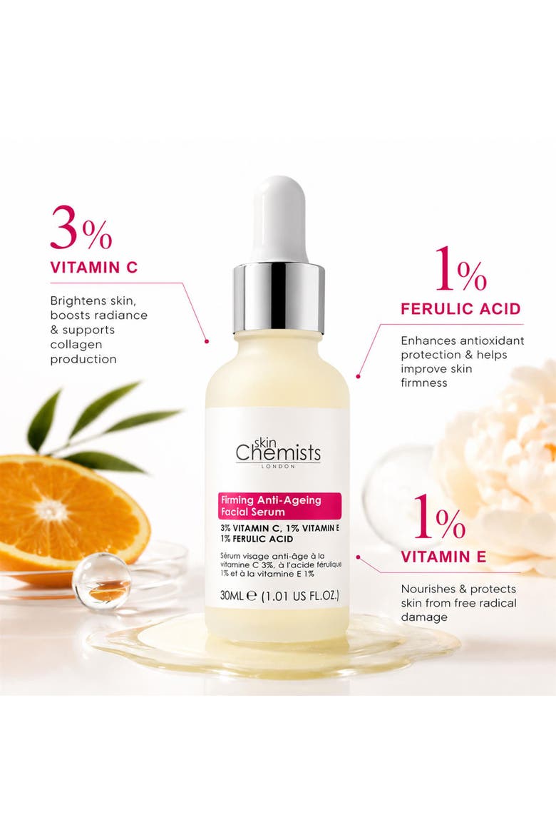 Anti-Ageing Vitamin C 3%, Ferulic Acid 1%, Vitamin E 1% Facial Serum 30ml, Alternate, color, White