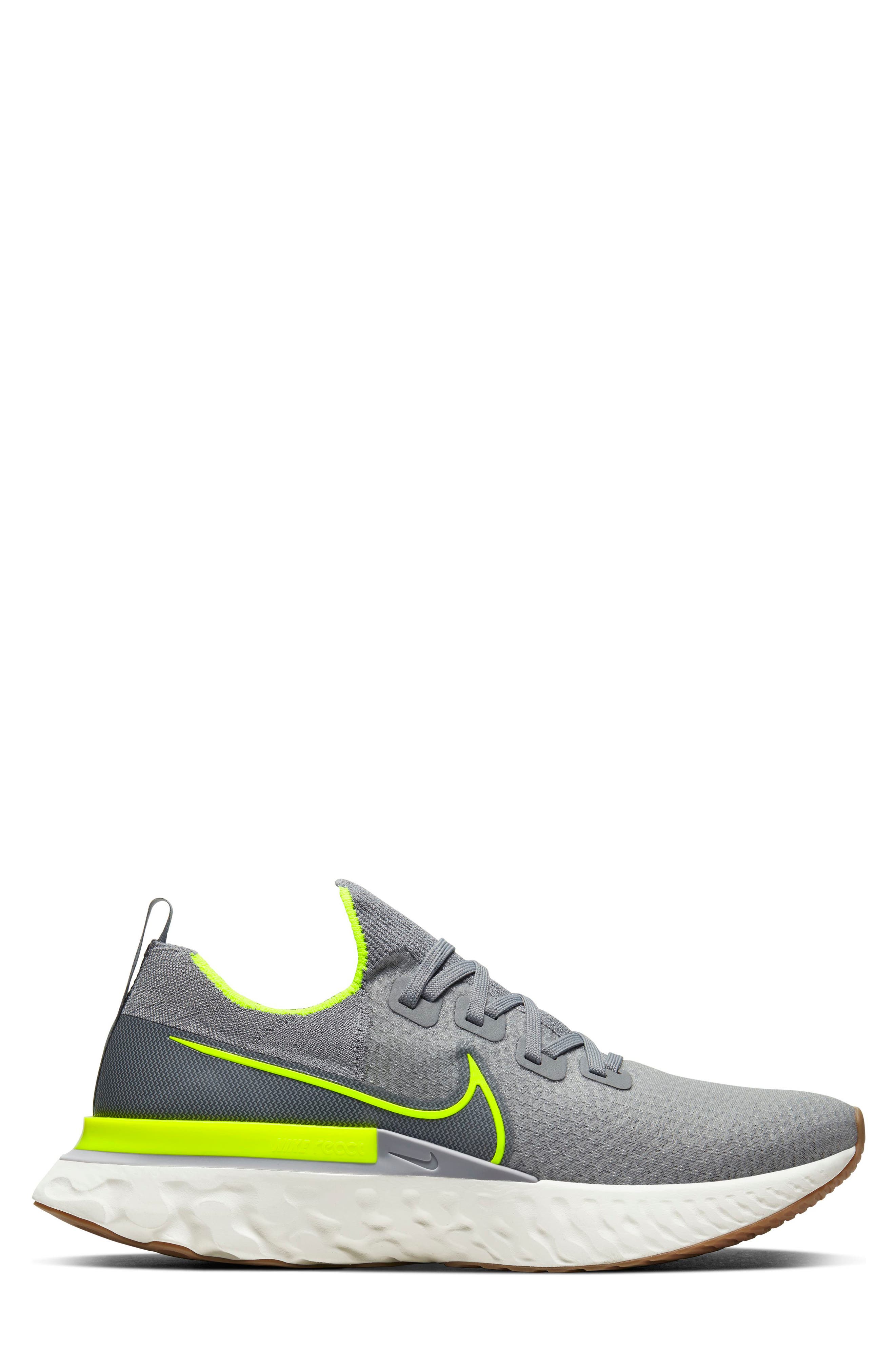 React Infinity Run Flyknit Running Shoe, Alternate, color, PARTICLE GREY/ VOLT/ GREY