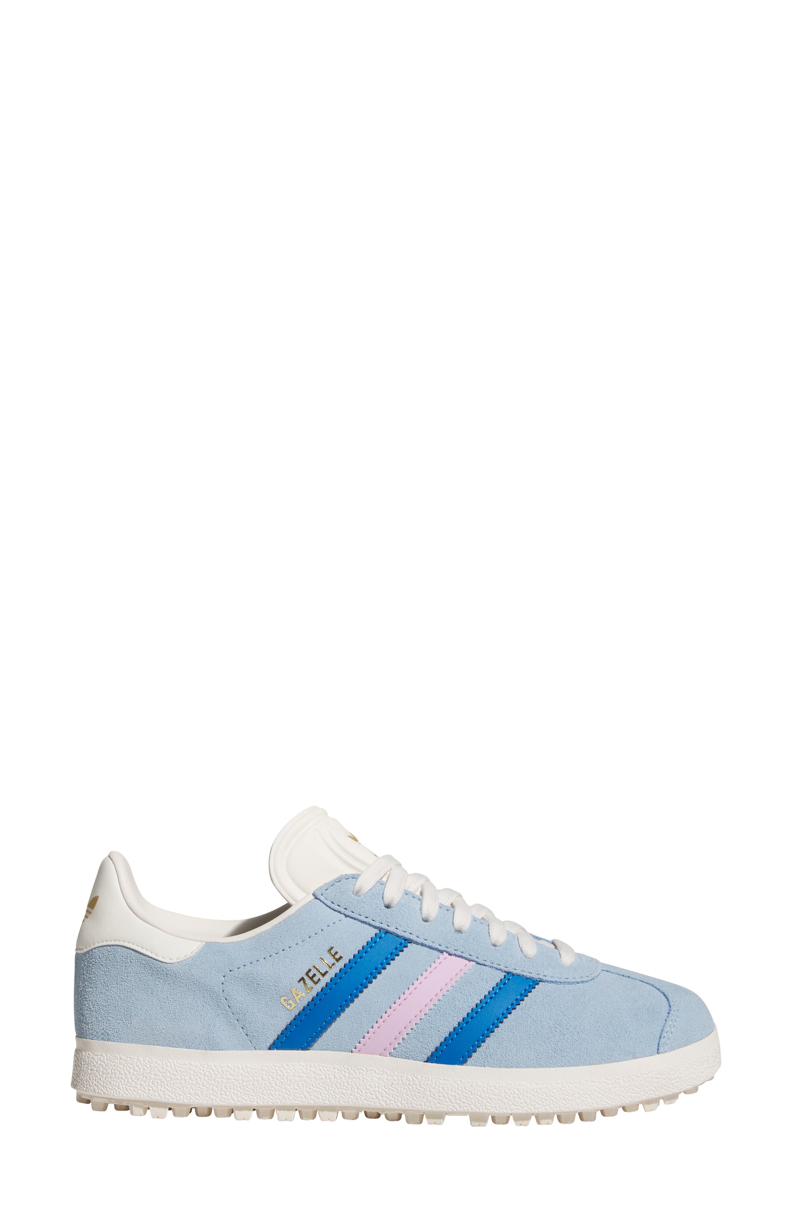 adidas Gazelle Spikeless Golf Shoe, Alternate, color, Clear Sky/ Blue Bird/ Lilac