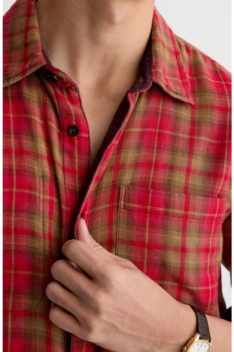 Matteo Reversible Plaid Shirt, Alternate, color, RED MULTI