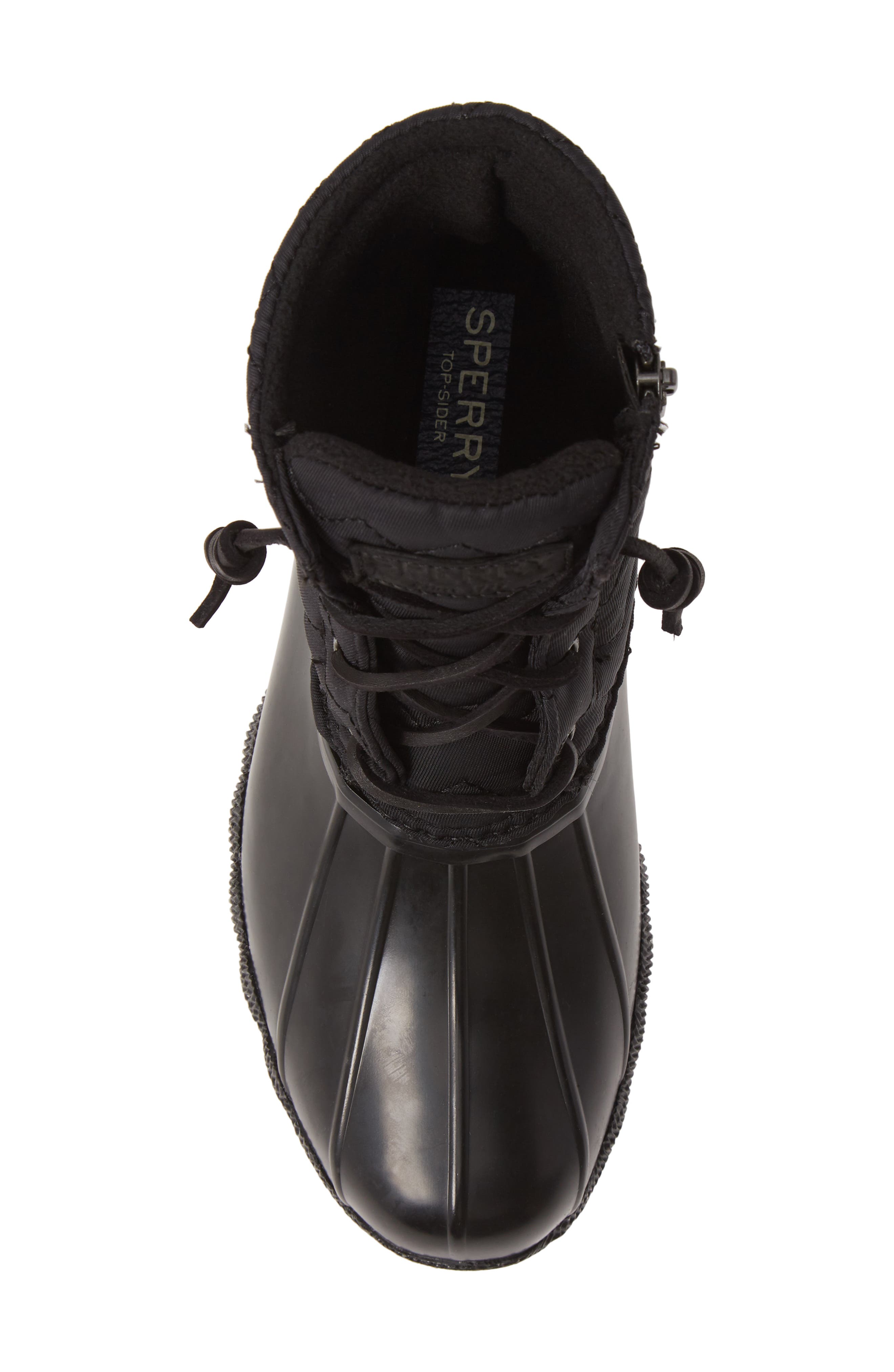 Saltwater Rain Boot, Alternate, color, BLACK NYLON QUILTED FABRIC