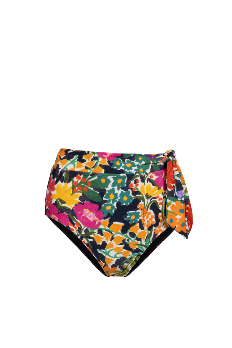 Side Tie High Waist Bikini Bottom with Full Coverage, Main, color, Gardenia