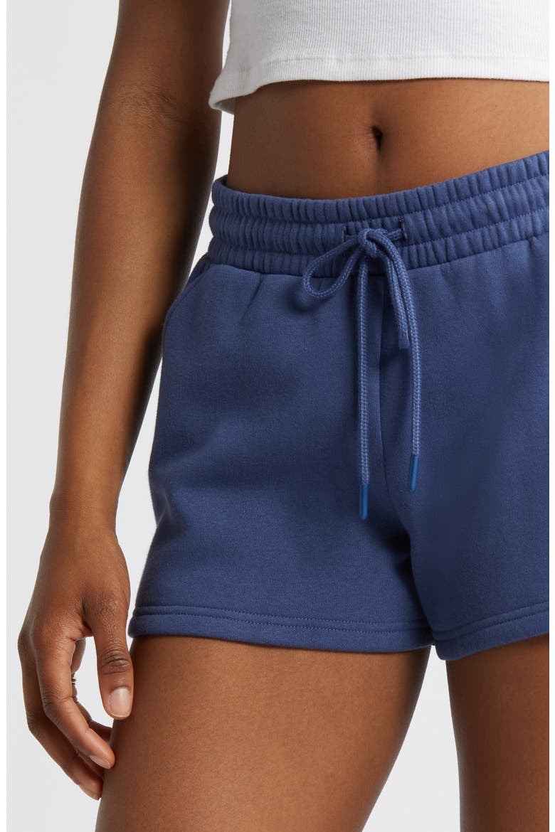 Elastic Waist Fleece Shorts, Alternate, color, BLUE INDIGO