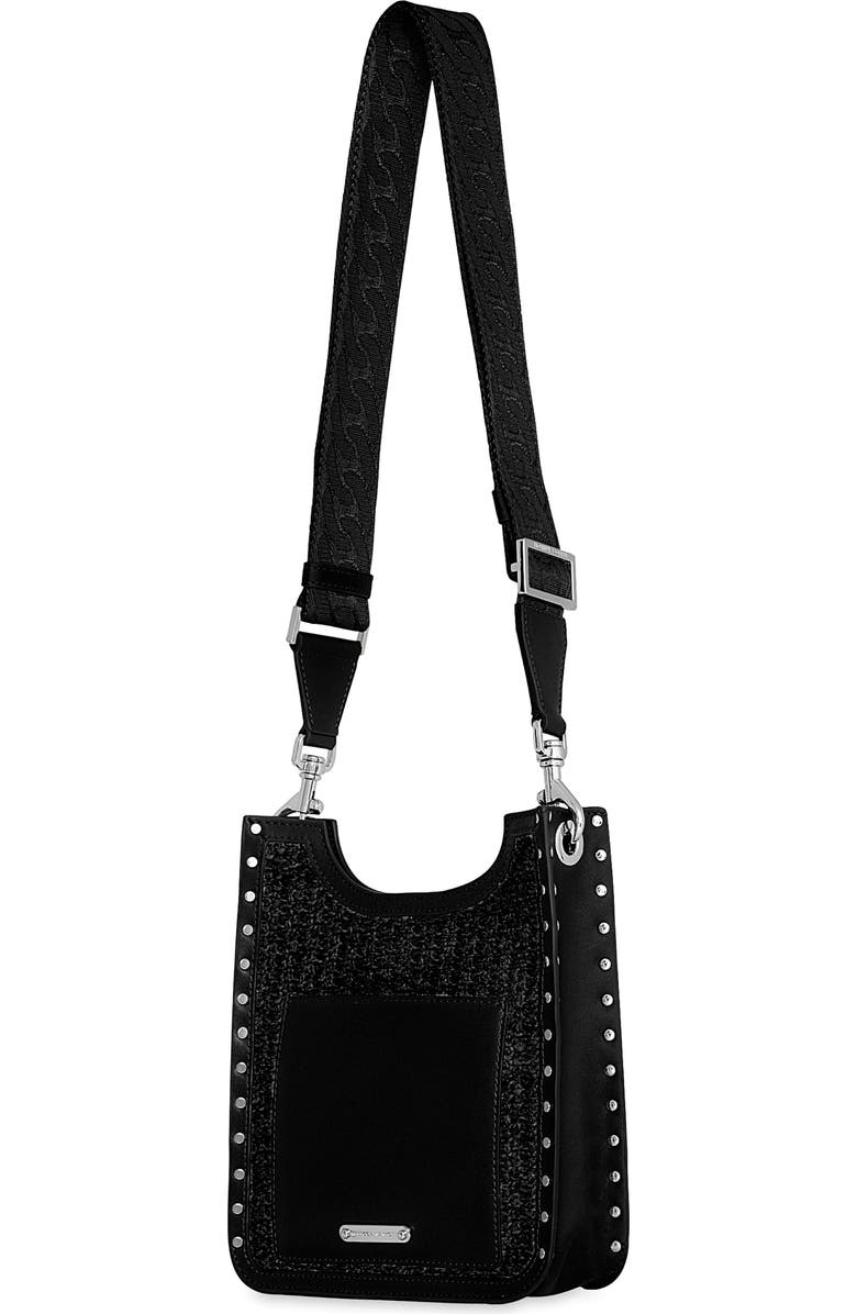 Rebecca Minkoff Mini Darren Feed Crossbody Bag, Alternate, color, Black/ Black