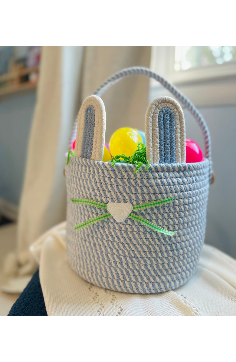 Ramus & Co Bunny Rope Spring Basket, Alternate, color, Blue