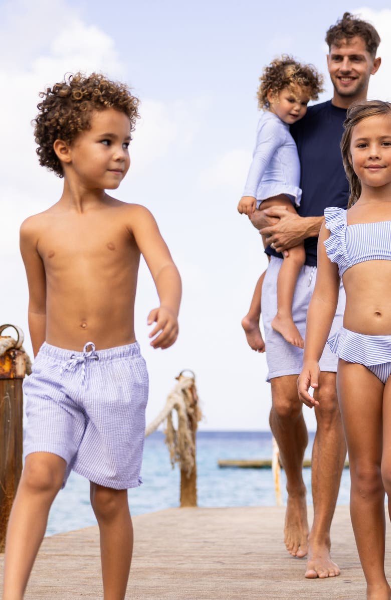 Snapper Rock Kids' Parisian Swim Trunks, Alternate, color, Blue / White