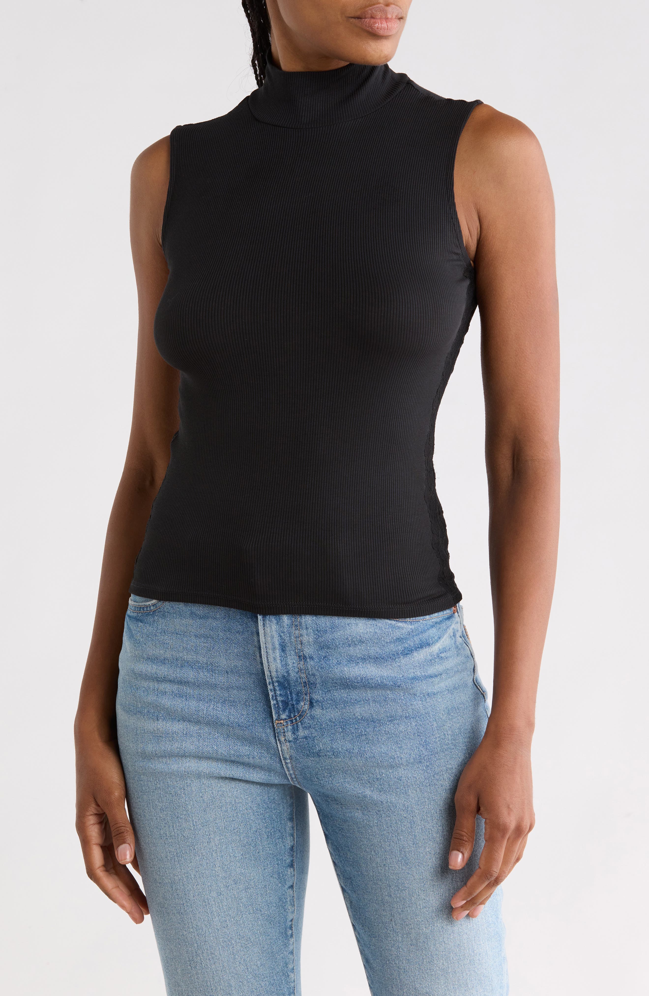 Edie Mock Neck Rib Top