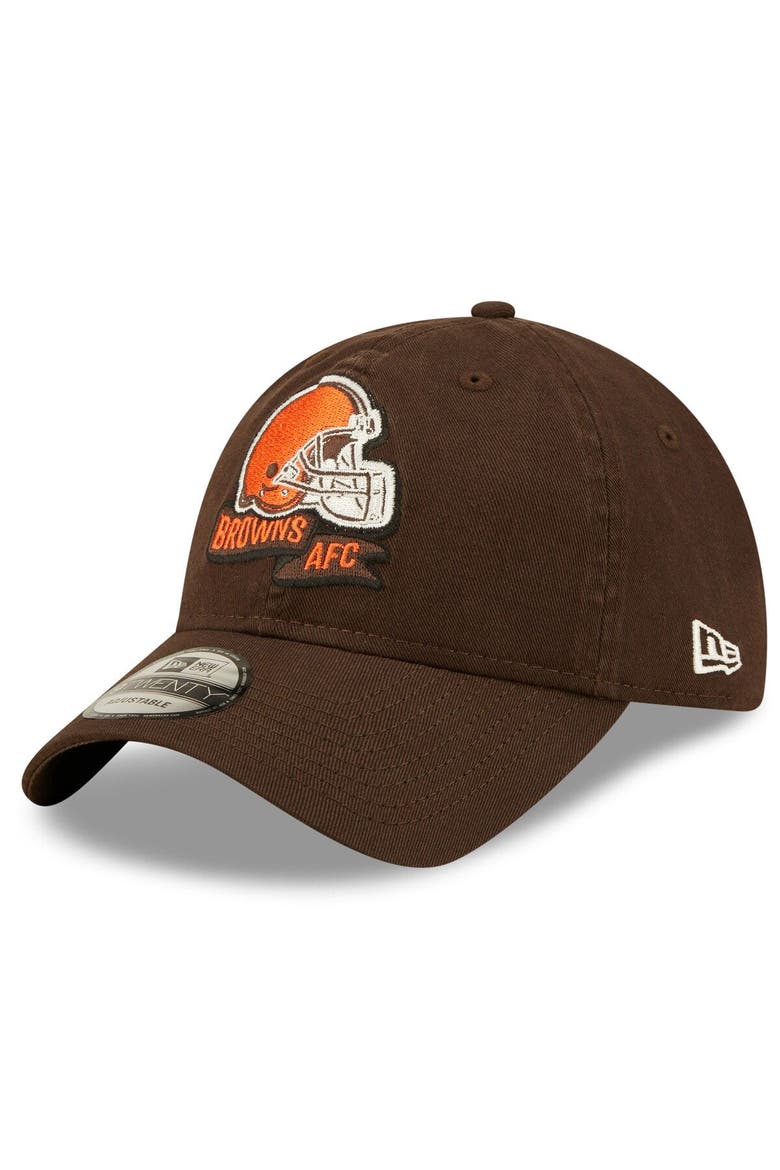 Youth New Era Brown Cleveland Browns 2022 Sideline Adjustable 9TWENTY Hat, Alternate, color, Brown